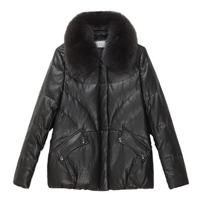 真皮羽绒服小个子短款皮草厚外套