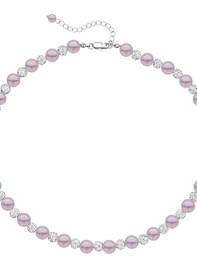 曼塔玫瑰紫色珍珠项链女