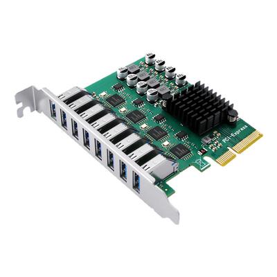 SSU PCI-E转4通道8口USB3.0 转接卡相机USB3.2视频采集群控扩展卡