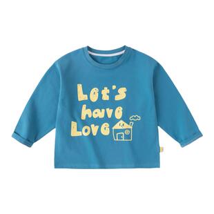 儿童T恤春秋韩版休闲宝宝长袖字母T春季可爱上衣男童体恤衫卡通潮