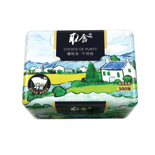 取舍油画抽纸300张高端餐巾纸商用可湿水面巾纸家用母婴儿纸巾1包