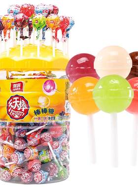雅客儿童棒棒糖桶装圣诞节糖果棒