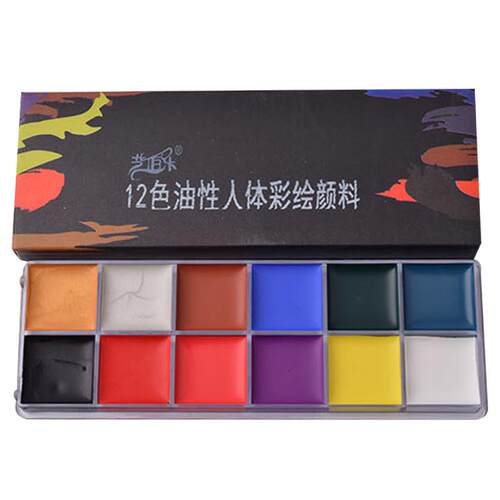 艺伯乐人体彩绘颜料油性彩绘膏cos万圣节彩绘脸部小丑戏曲京剧圣诞节化妆专业防水防汗油彩妆彩绘颜料