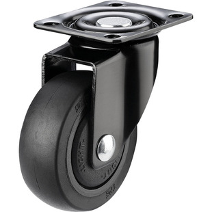黑色轮子大全带轴承静音轮橡胶轮转向轮定向轮滑轮滚轮脚轮万向轮
