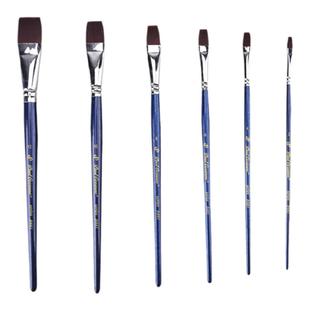 狼毫斜峰笔板刷特细画笔套装绘画颜料丙烯国画水粉油画水彩面相笔毛笔软头描线美术生专用极细学生用描边