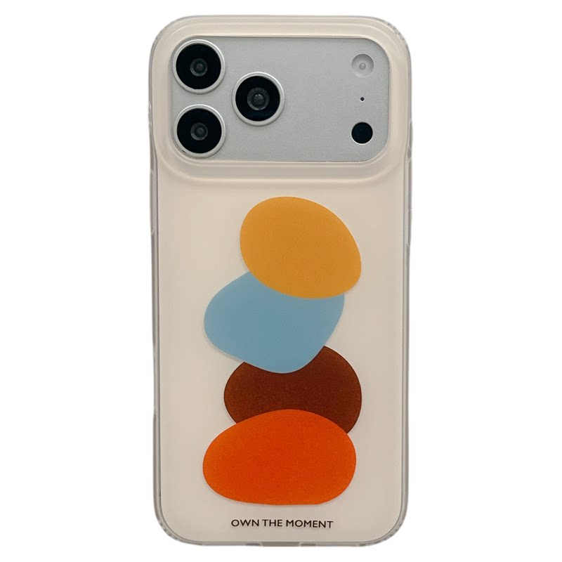 MoreRex 简约文艺风椭圆色块适用苹果18手机壳高级感iphone17promax新款18pro全包15防摔保护套14女16高颜值