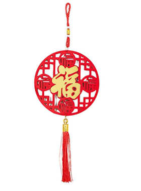 新年春节红色福字流苏挂饰摆件