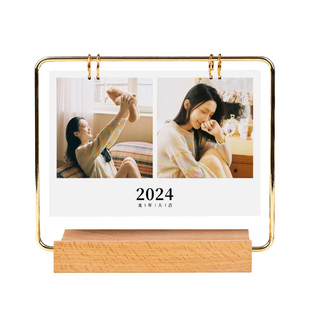 2026照片日历定制来图diy月历订制创意铁艺桌历新款木质台历制作