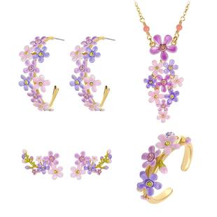 Juicy Grape勿忘我花朵项链手链戒指耳环套装生日节日礼物送礼盒