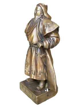 摆件黄铜祝福复古客厅铁木真站像