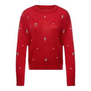 【羊毛】Lakoradior拉珂蒂时尚优雅女秋冬新款气质重工钉珠针织衫