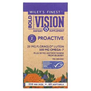 视力配方鱼油Wiley's Finest DHA FloraGlo叶黄素20mg黄斑眼睛
