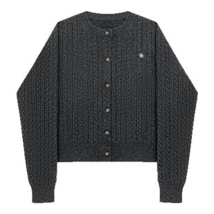 HONORE古月 办公室bella 羊绒麻花毛衣开衫套头针织