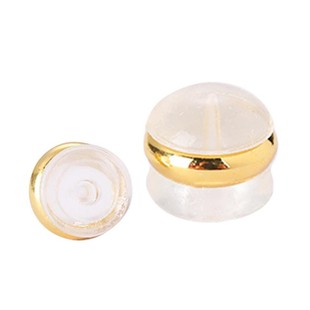 耳堵防掉珍珠耳钉后塞耳帽耳环堵头超紧玫瑰金硅胶粗针塑料耳托