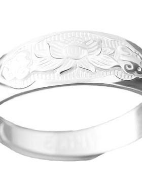 戒指开口999纯银足银日韩女福字