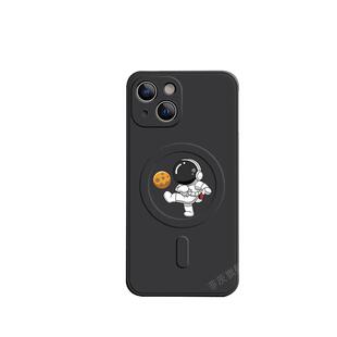 适用太空人磁吸iPhone15手机壳17pm磨砂男xr苹果14/16e女创意magsafe无线充电8P防摔se2硅胶13mini情侣13新款