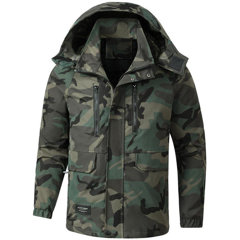 插肩迷彩加绒加厚耐磨工作服套装