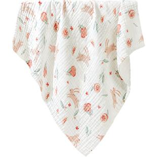 爱贝迪拉婴儿浴巾宝宝幼儿新生儿纯棉纱布儿童超软斗篷款洗澡包被