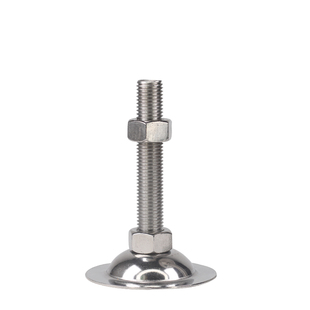 包邮恒顺达304平底喇叭口不锈钢水平调节脚杯m8固定地脚螺丝m12