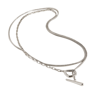 EOLO银辉拼接项链 女小众设计感双层叠戴链春夏百搭链