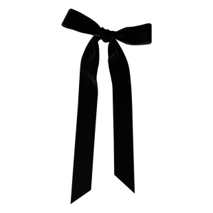 rose同款黑色长飘带蝴蝶结发夹芭蕾少女风秋冬丝带绑发发饰头饰