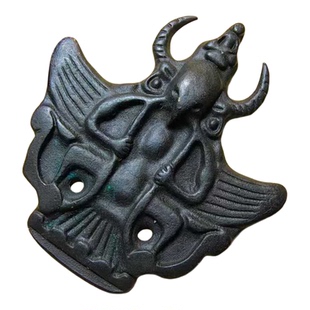 藏传庙供老天铁大鹏鸟托甲 古董文玩配饰项链吊坠护身符普巴杵