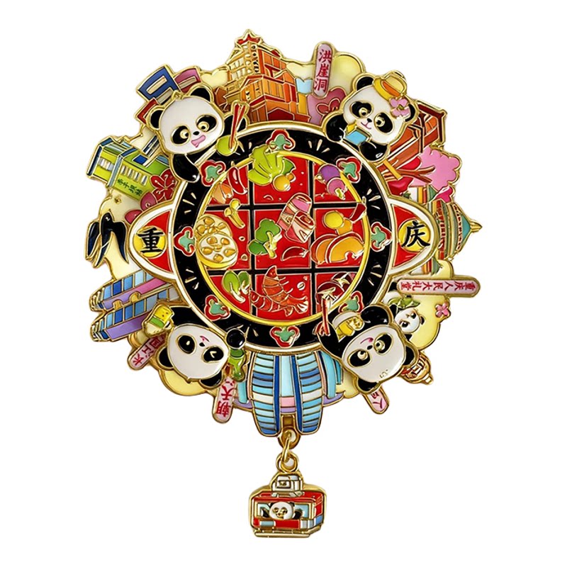 重庆特色火锅黄色法拉利冰箱贴