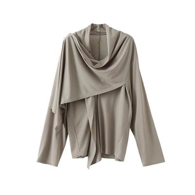 CHENXIAN莱赛尔围巾领针织开衫