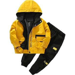 男童套装秋冬季2025新款宝宝棉服外套儿童冬装男孩工装两件套潮帅