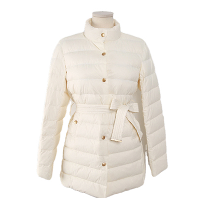 收腰短款白鸭绒羽绒服女保暖外套