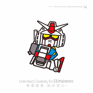 S.P贴绘社呆坐卡通高达贴纸电脑车身模型柜装饰车贴 后备箱反光贴