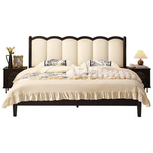 全友家居法式复古风软包皮艺床2025新款主卧室双人大床家具婚床