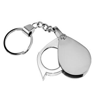 湘奕高清正品30倍金属钥匙扣放大镜手持迷你折叠老人阅读100便携式微型玻璃镜面随身小巧老年扩大镜