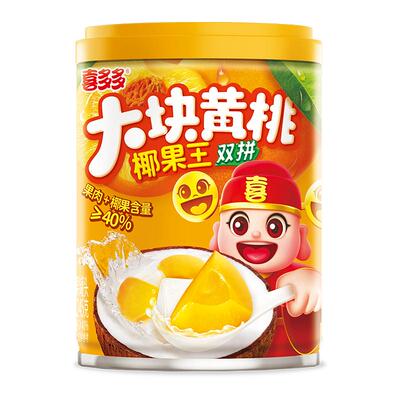 喜多多黄桃椰果双拼水果罐头
