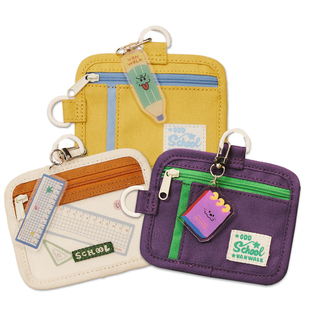 VANWALK odd school 自制学院风新款女生卡套挂脖透明零钱包轻便