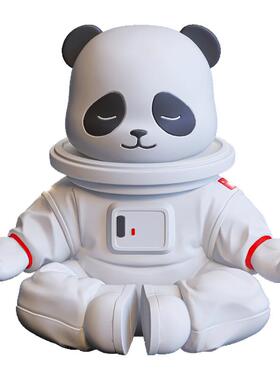 禅意宇航员熊猫桌面摆件