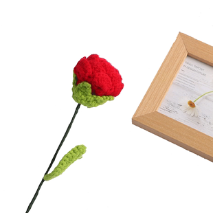 手工编织花束diy材料包针织玫瑰花钩针钩织绒线花手工艺品自己做