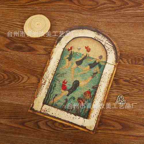 田园风壁饰画木质摆件木制美式乡村工艺品装饰画浴室仿古民宿