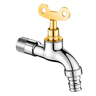 全铜带锁水龙头户外4外开关洗衣机龙头防盗钥匙螺纹水管加长阳台