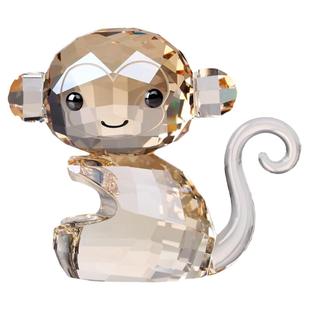 生日礼物水晶小猴子十二生肖摆件书柜装饰品高档属猴的书房吉祥物