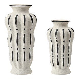 简约现代轻奢陶瓷彩釉花瓶摆件客厅插花饰品酒店餐厅餐桌花器摆设