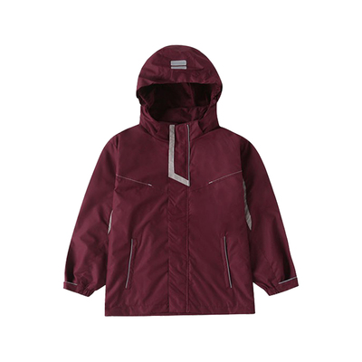 冬季枣红色冲锋衣防寒服套装校服