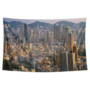 台湾高雄市城市风景周边宿舍卧室墙壁装饰背景布门帘挂毯海报挂布
