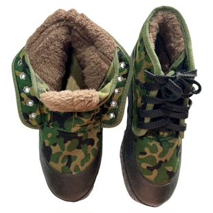 征峰冬季加厚棉解放鞋高帮丛林防滑耐磨保暖男女棉胶鞋户外工作鞋