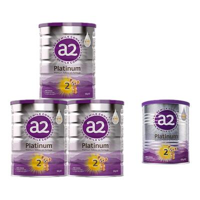 【官方渠道授权】a2紫白金奶粉2段6-12个月900g*3罐+2段400g*1罐