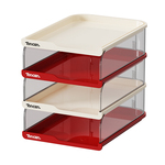 桌面文件收纳架透明多层置物架书架办公室书桌资料架多巴胺收纳盒