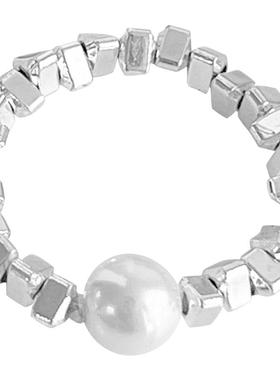 珍珠款碎银子小众设计气质戒指