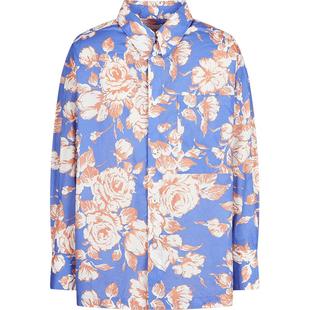 速写男装春秋新款衬衫宽松长袖印花时尚设计感潮流前卫街头衬衣