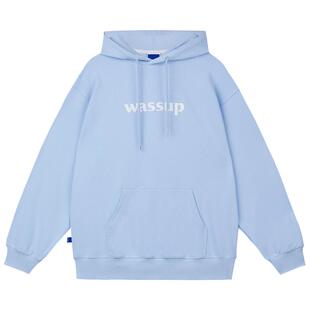 WassupHouse卫衣男款连帽潮牌情侣重磅加绒纯棉上衣外套百搭帽衫