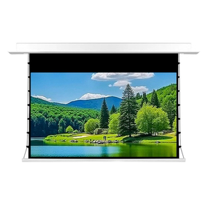 绿极嵌入式天花投影幕布电动升降